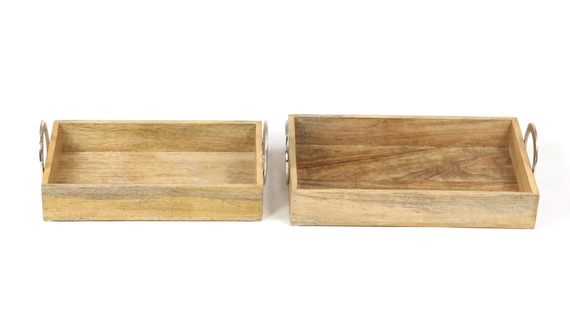 Dekoschalen & -Etageren|Chalet & Hütte|Frank Handels GmbH & Co. KG Serviertablett "Mangoholz", 2er Set
