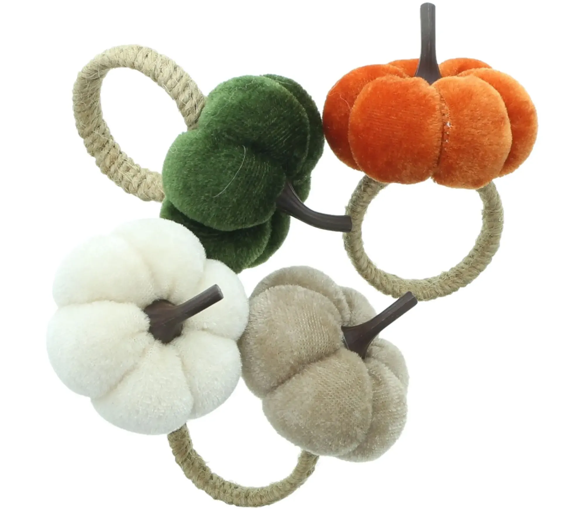 Herbstliche Tischwäsche|Dekokürbisse|Frank Handels GmbH & Co. KG Serviettenring "Kürbis", 4er Set