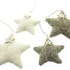 Dekohänger|Baumschmuck|Frank Handels GmbH & Co. KG Stern "Beige & Braun", 4er Set