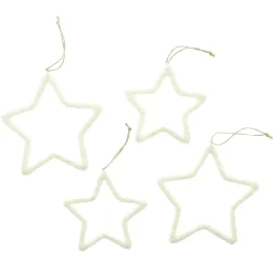 Dekohänger|Baumschmuck|Frank Handels GmbH & Co. KG Stern-Hänger "Cozy White", 4er Set