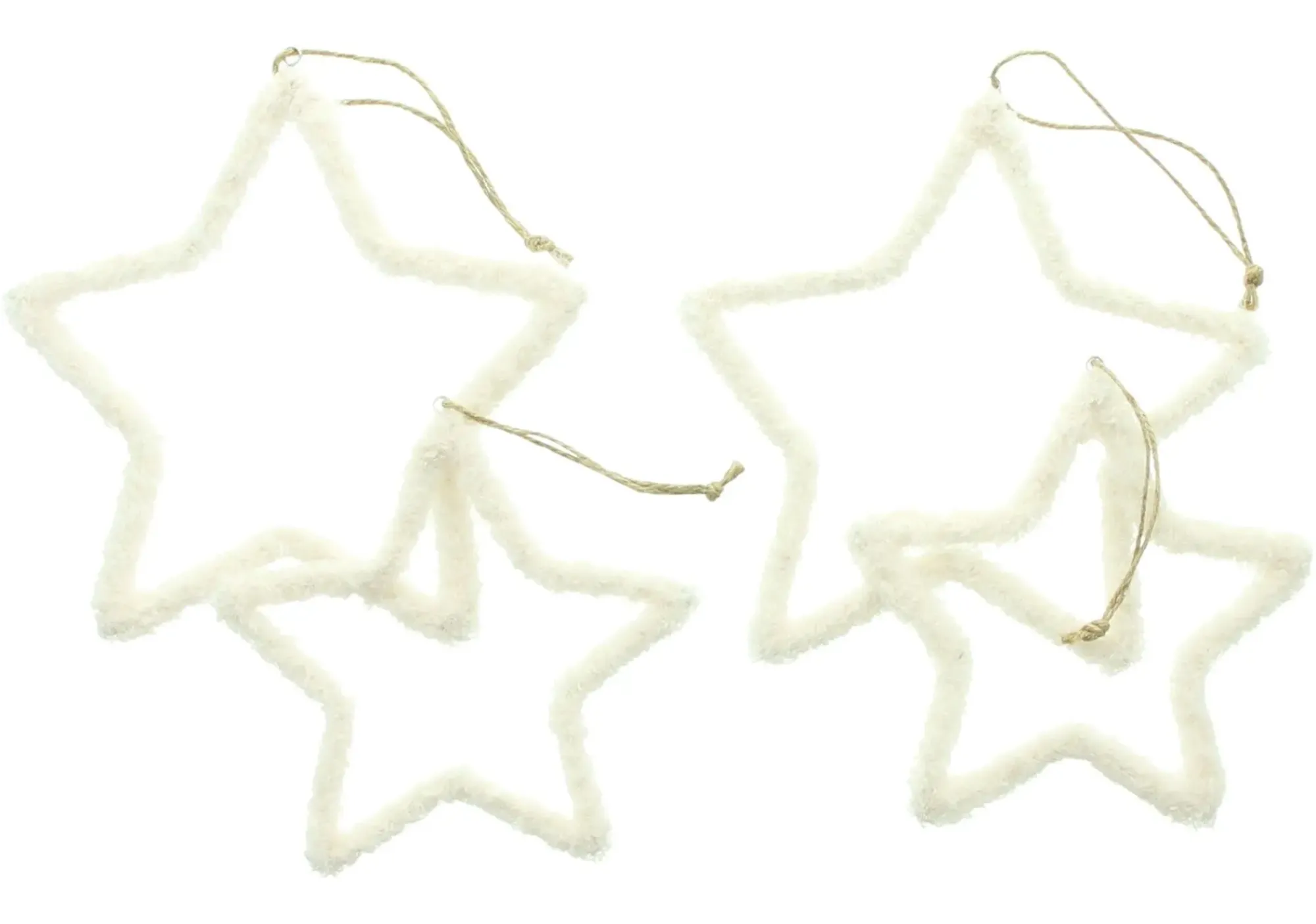 Dekohänger|Baumschmuck|Frank Handels GmbH & Co. KG Stern-Hänger "Cozy White", 4er Set