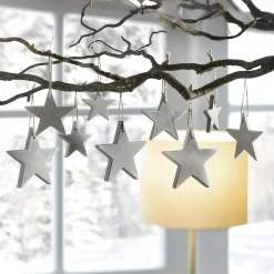 Baumschmuck|Sterne|Frank Handels GmbH & Co. KG Sternhänger "Grey", 9er Set