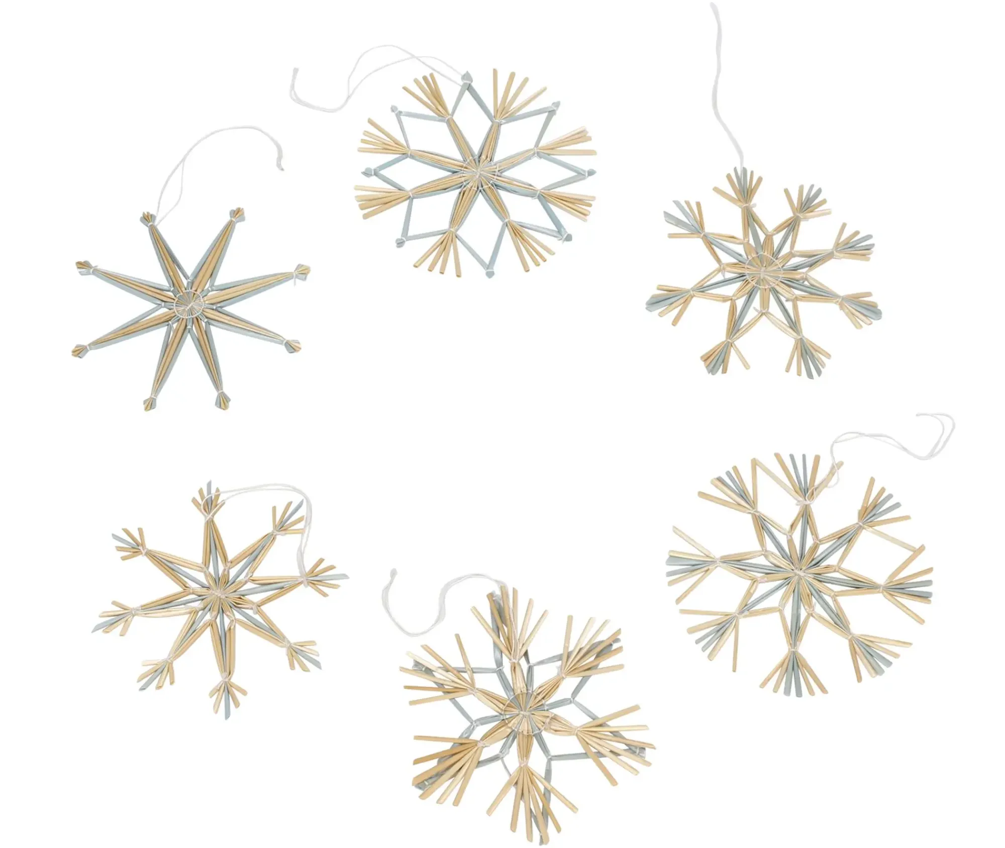 Dekohänger|Baumschmuck|Frank Handels GmbH & Co. KG Strohstern "Eisblau", 18er Set