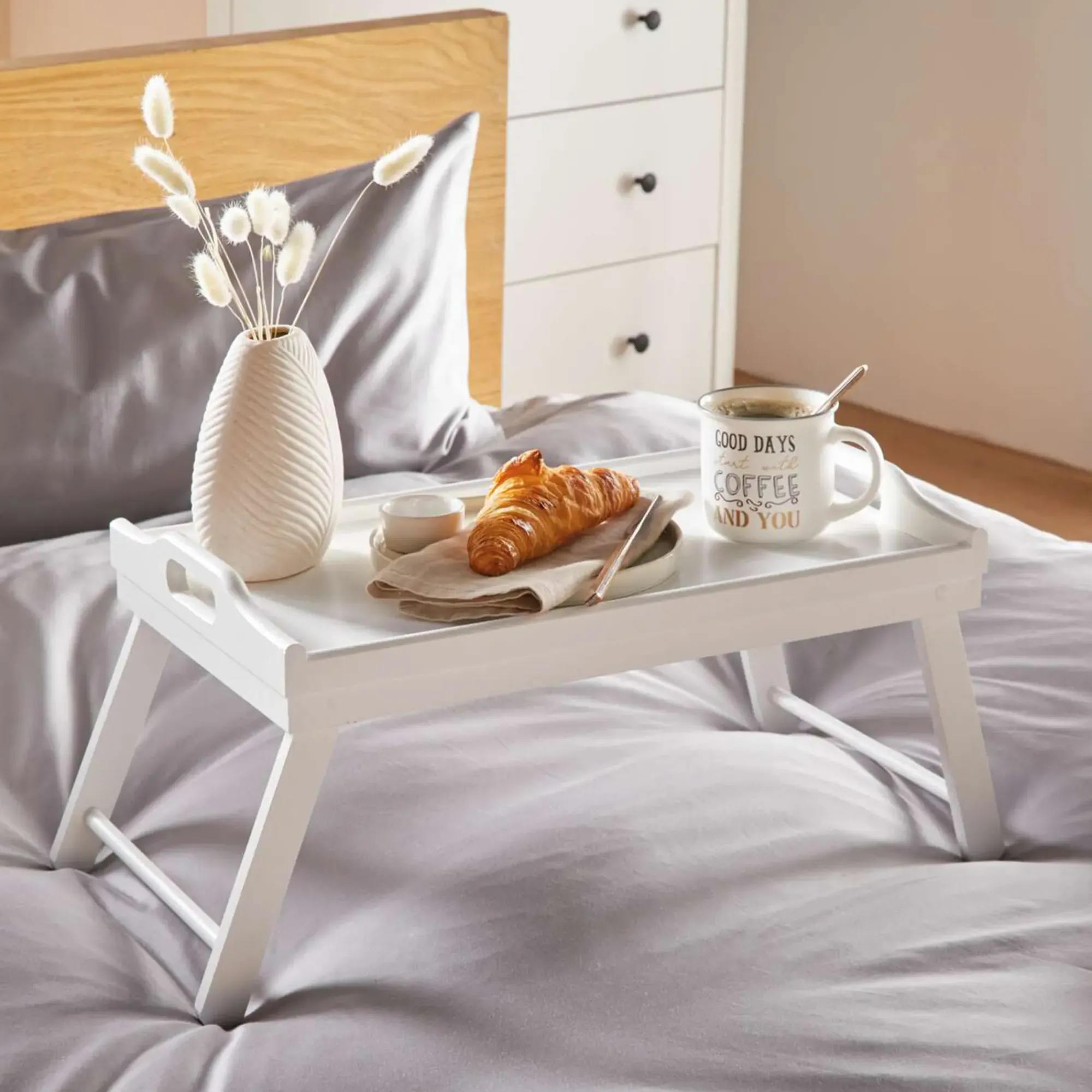 Küche|Tabletts|Frank Handels GmbH & Co. KG Tablett "Simply White" mit Füßen