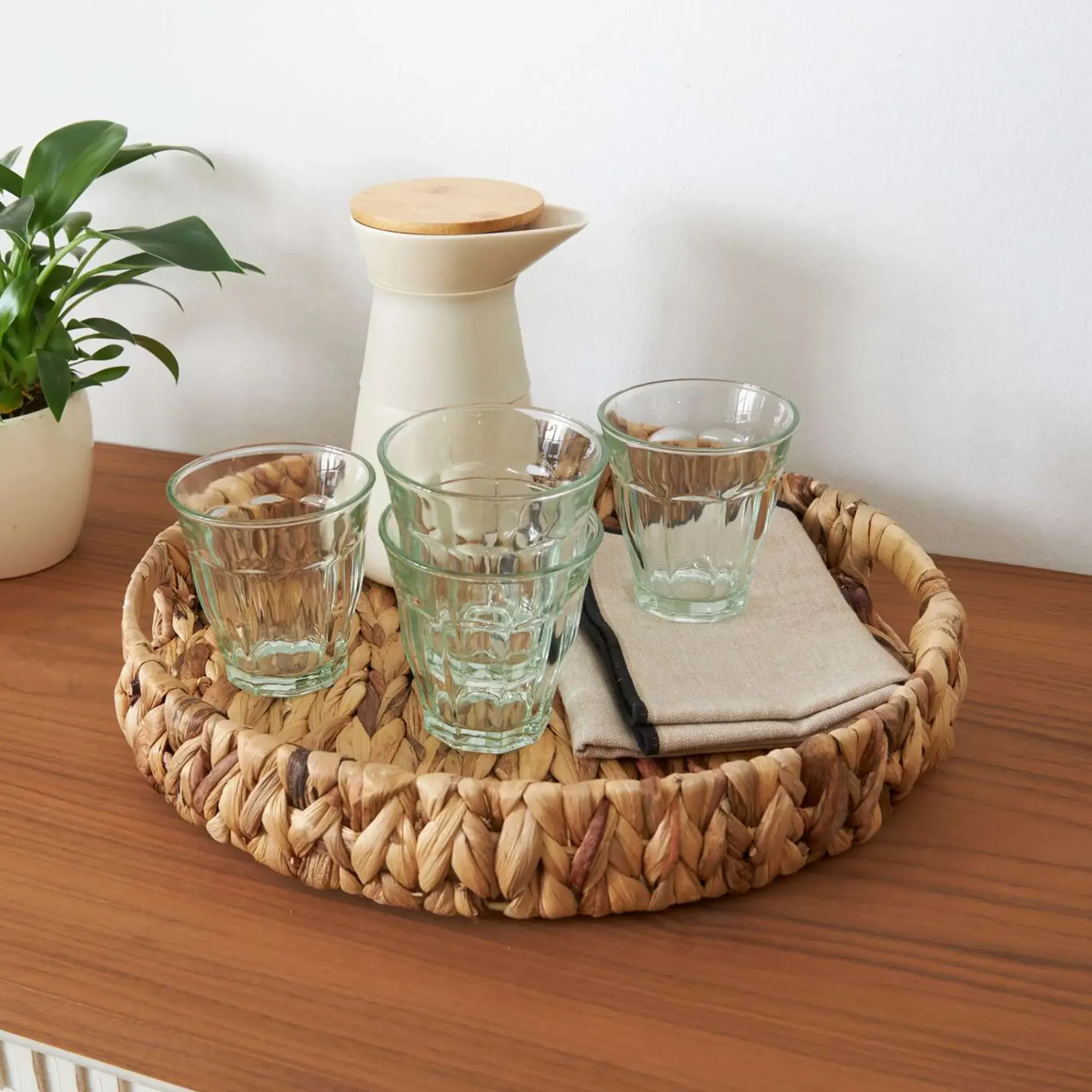 Dekoschalen & -Etageren|Tabletts|Frank Handels GmbH & Co. KG Tablett "Wasserhyazinthe", rund