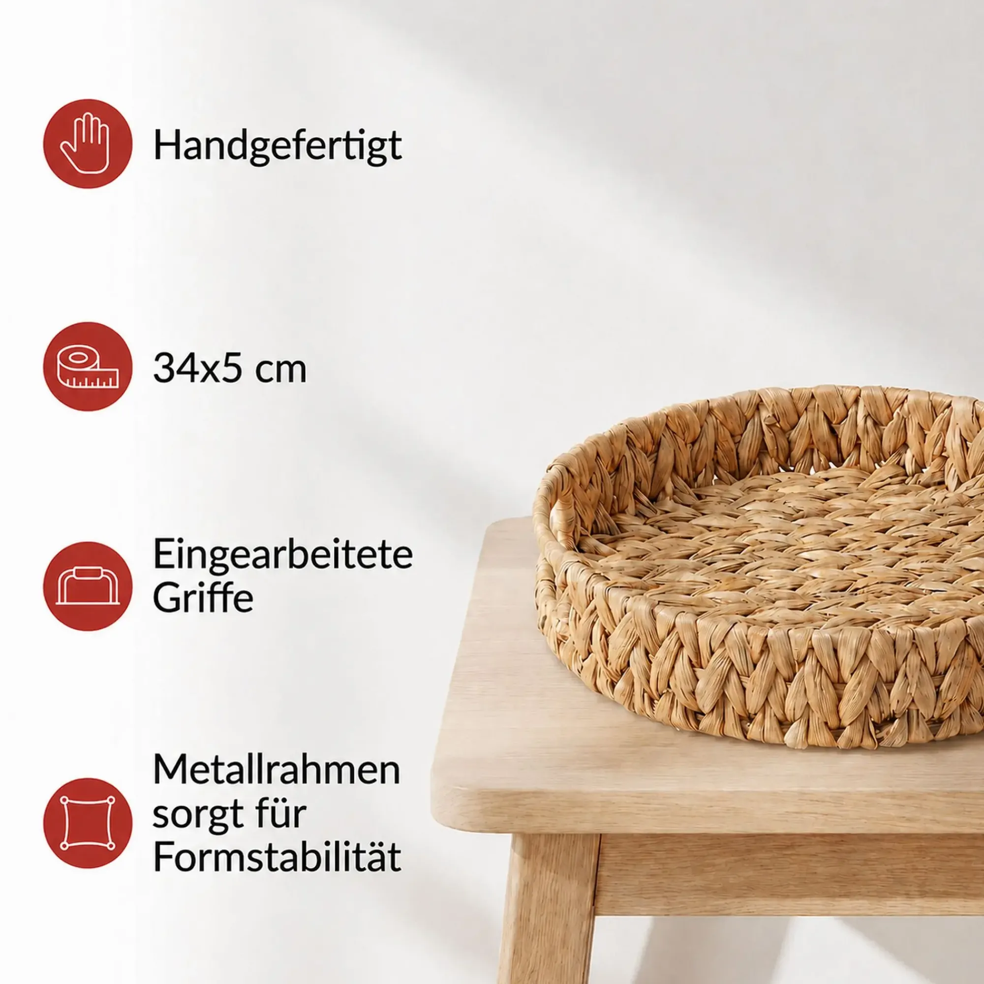 Dekoschalen & -Etageren|Tabletts|Frank Handels GmbH & Co. KG Tablett "Wasserhyazinthe", rund