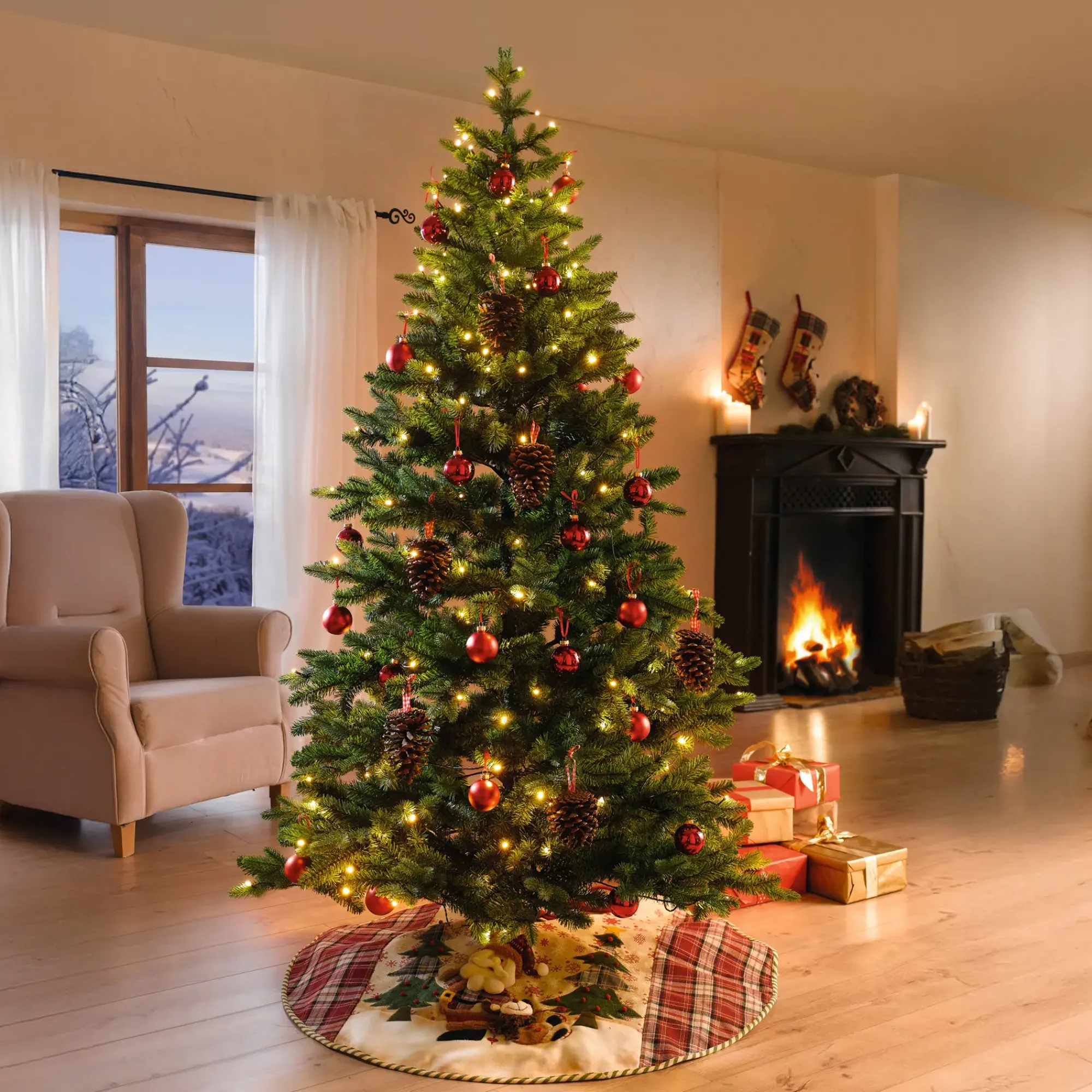Kunsttannenbäume|Gartenbeleuchtung|Frank Handels GmbH & Co. KG Tannenbaum mit Lichterkette