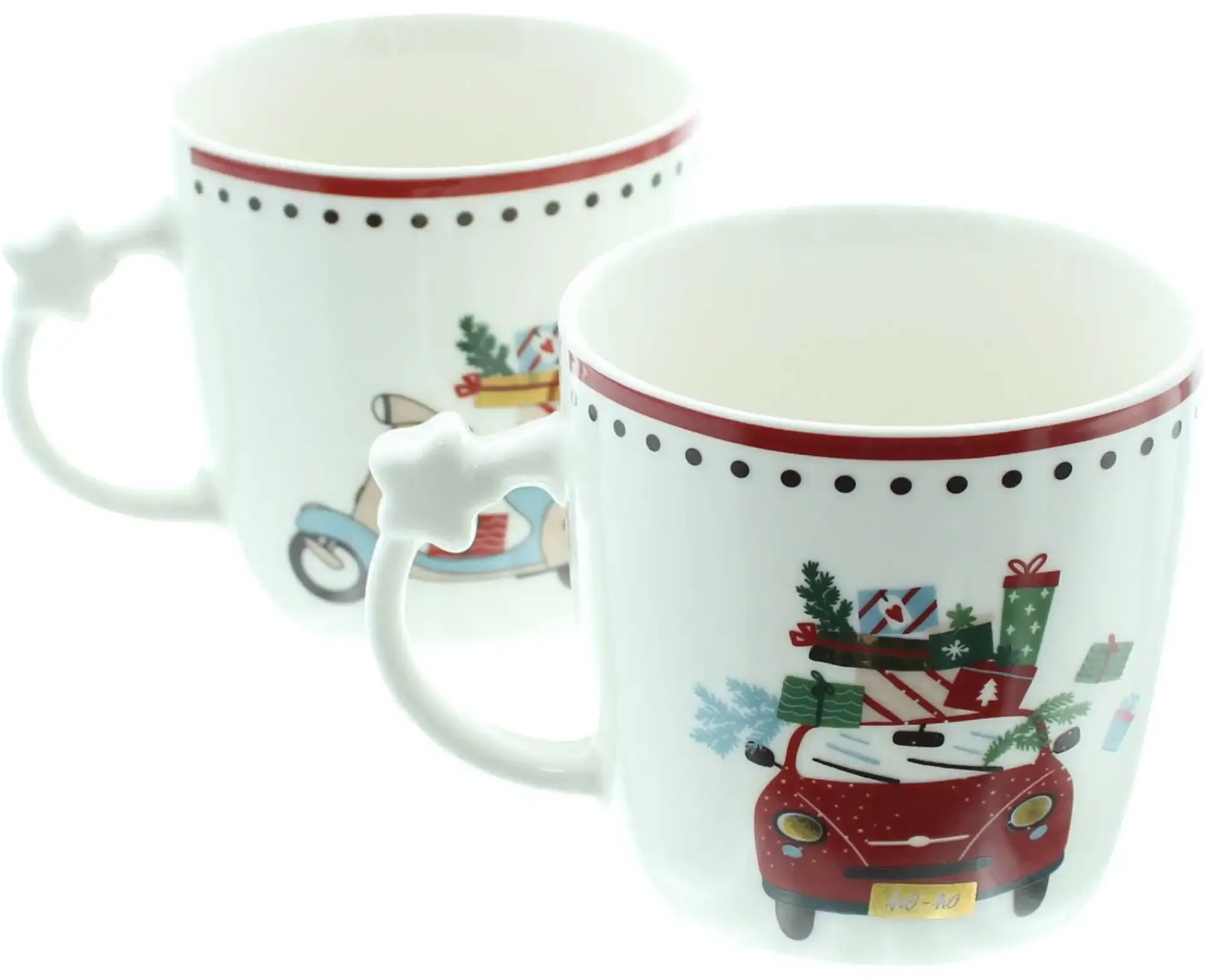 Weihnachtliche Dekofiguren|Geschirr|Frank Handels GmbH & Co. KG Tasse "Weihnachtstour", 2er Set