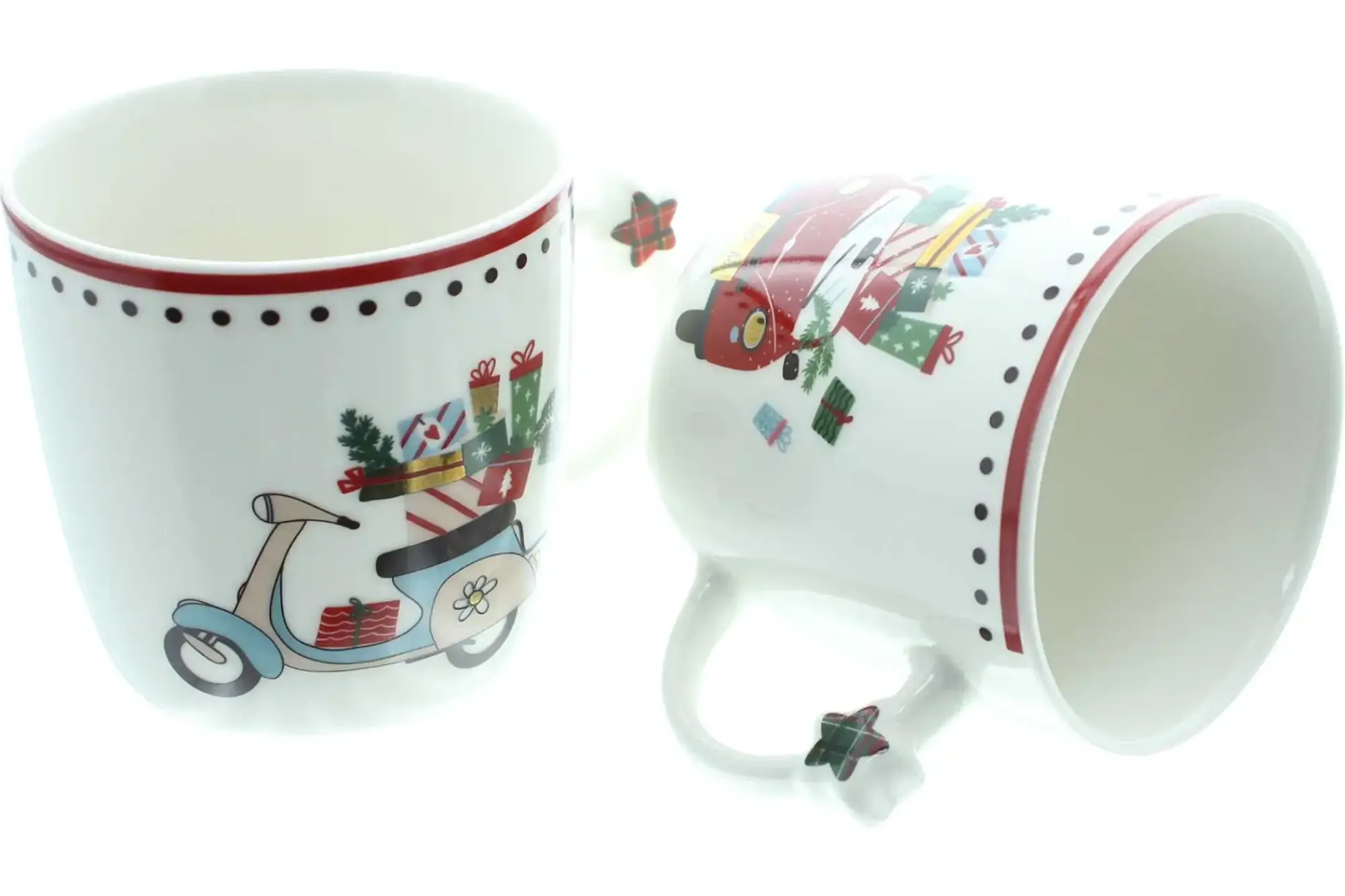Weihnachtliche Dekofiguren|Geschirr|Frank Handels GmbH & Co. KG Tasse "Weihnachtstour", 2er Set