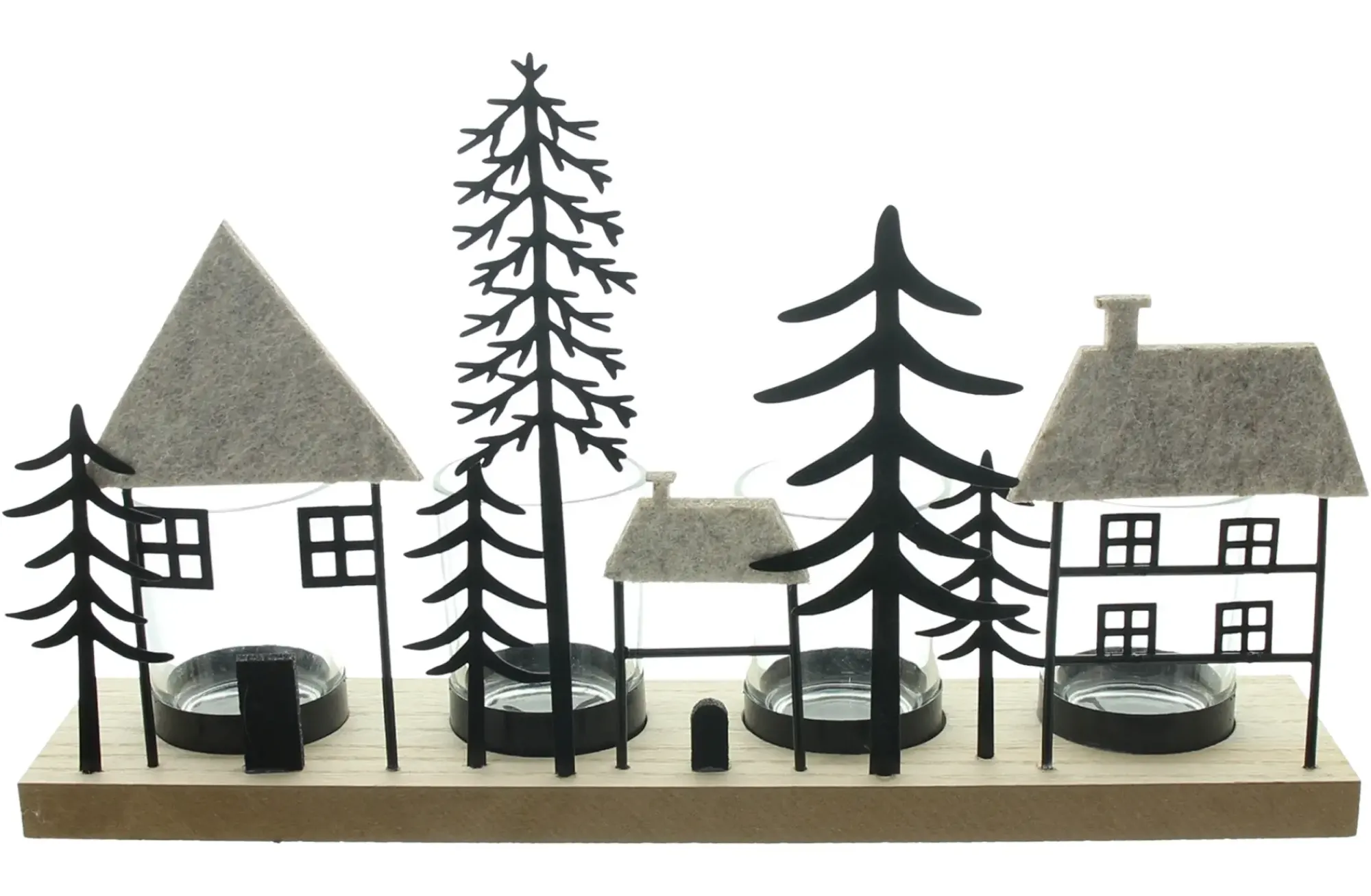 Weihnachtslichter|Frank Handels GmbH & Co. KG Teelichtboard "Tannen & Häuser"