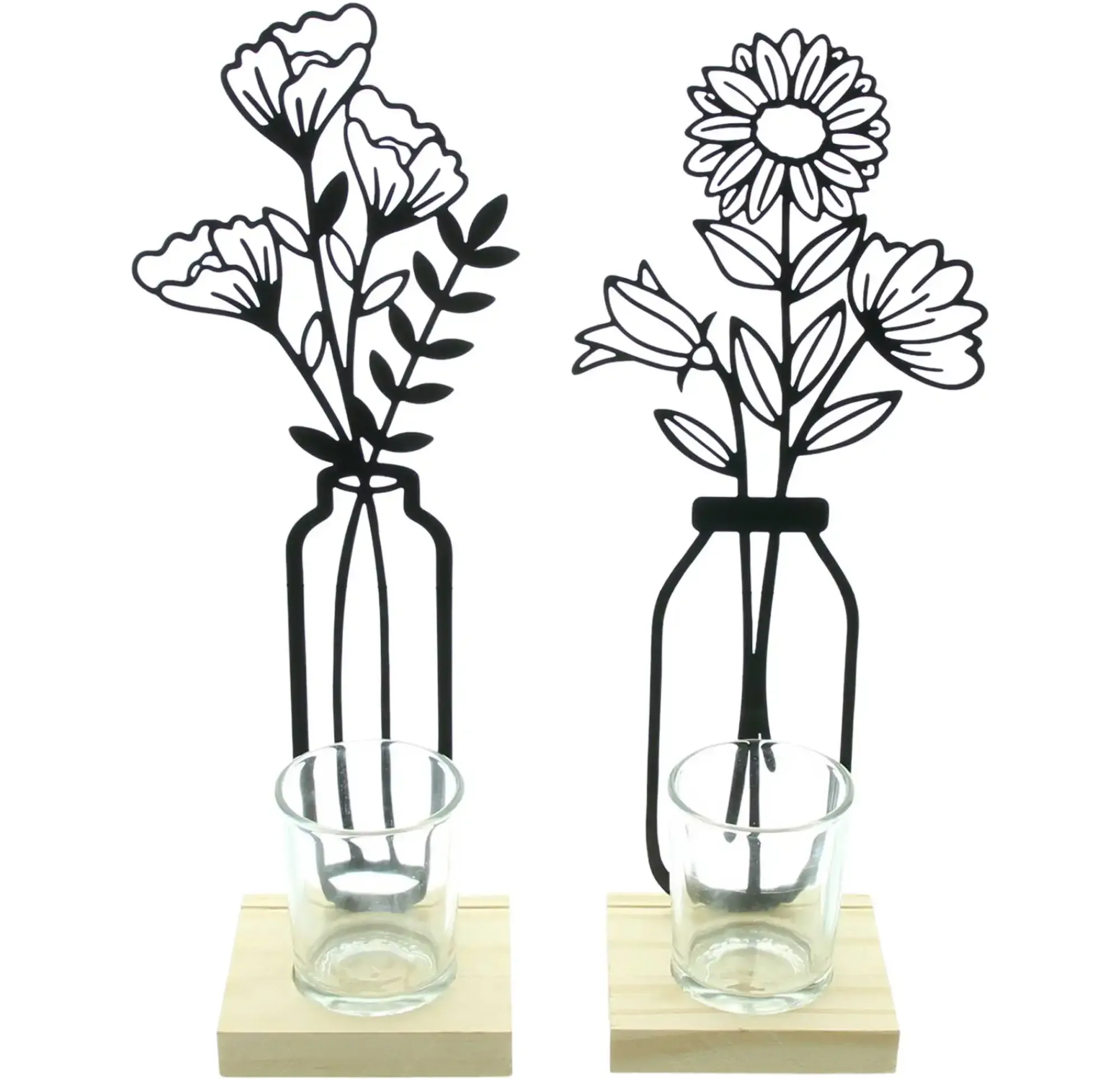 Teelichthalter|Frank Handels GmbH & Co. KG Teelichthalter "Metallblumen", 2er Set