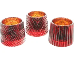Weihnachtslichter|Teelichthalter|Frank Handels GmbH & Co. KG Teelichthalter "Struktur", 3er Set