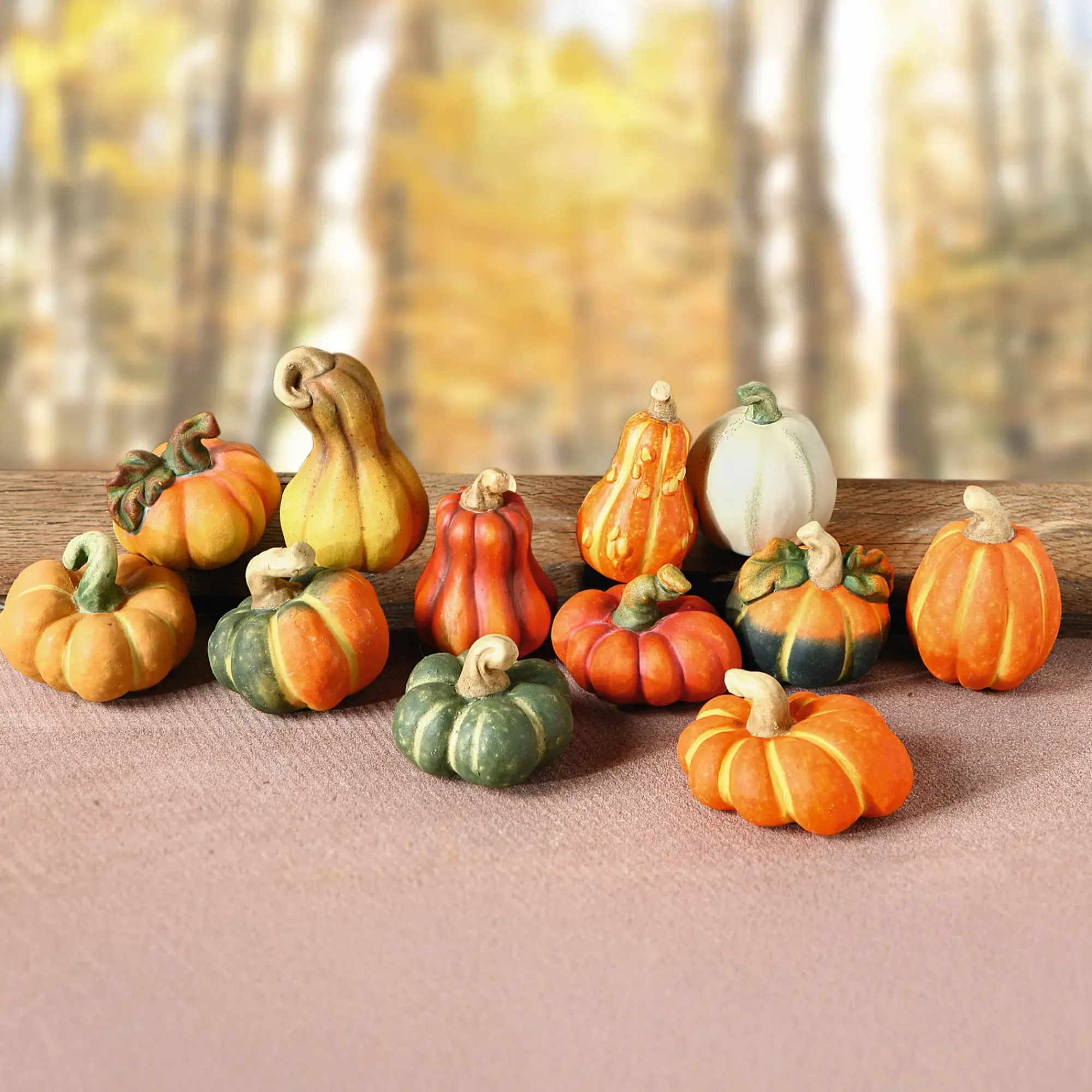 Herbstliche Streuer & Stecker|Dekokürbisse|Frank Handels GmbH & Co. KG Terracotta-Kürbis, 12er Set