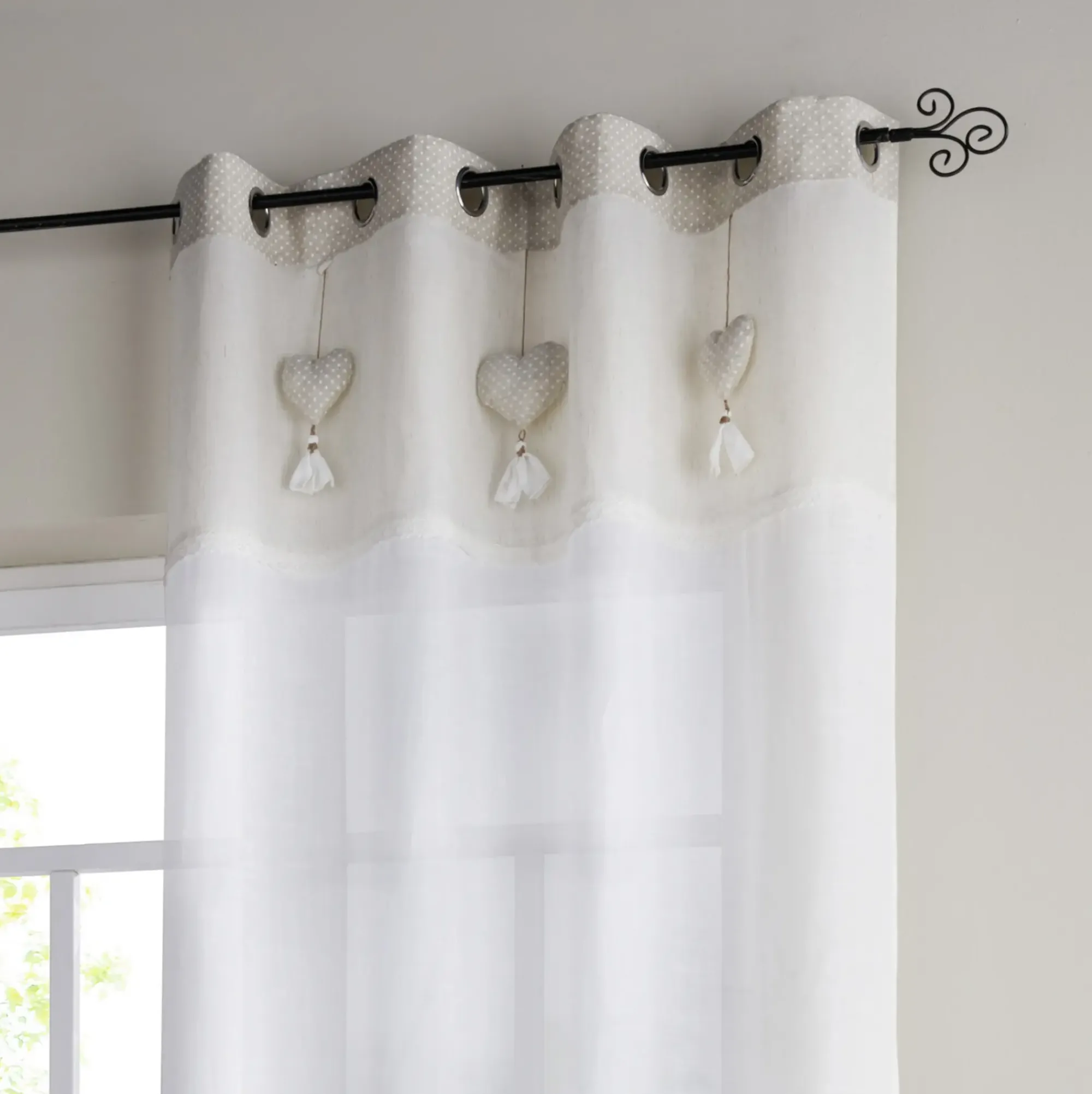 Fenstervorhänge|Frank Handels GmbH & Co. KG Vorhang "Herzhänger"