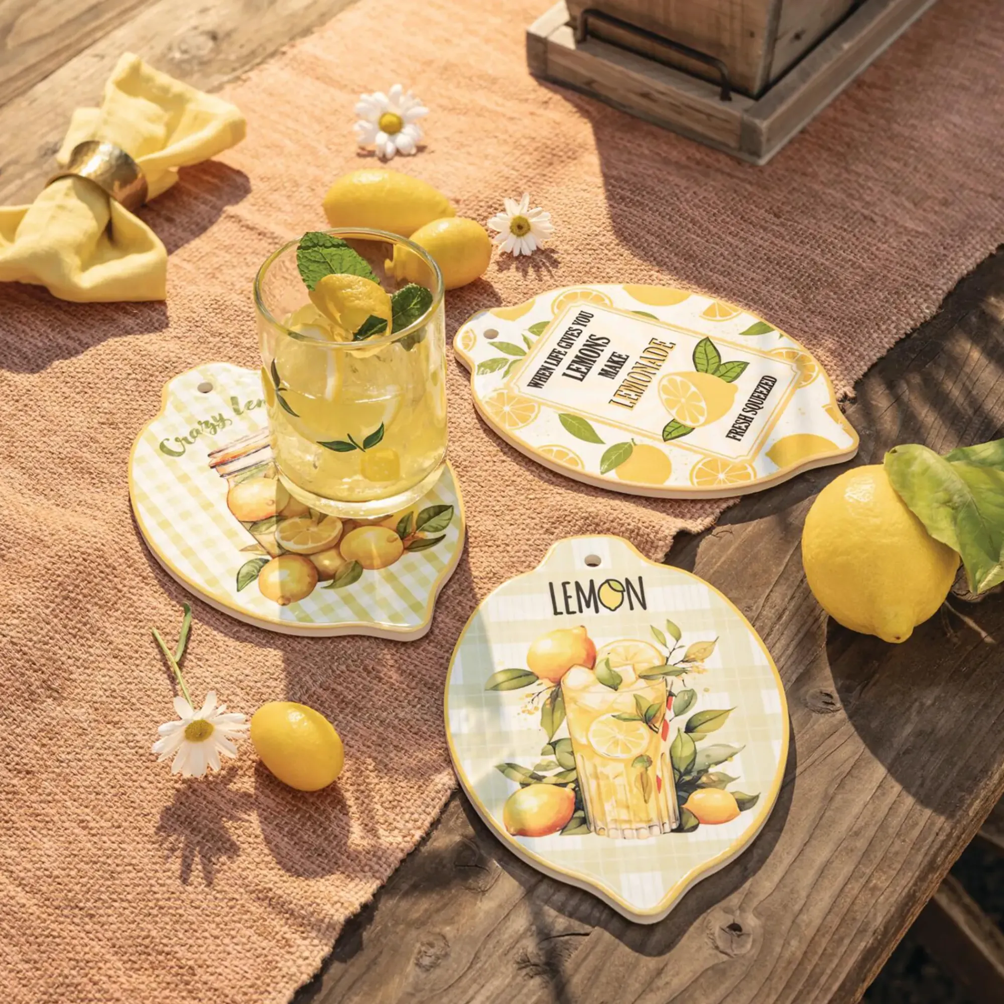 Küche|Frank Handels GmbH & Co. KG Wanddeko "Lemon", 3er Set