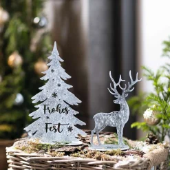 Tannenbäume|Weihnachtliche Gartendeko|Frank Handels GmbH & Co. KG Weihnachtsdeko "Hirsch & Tanne", 2er Set