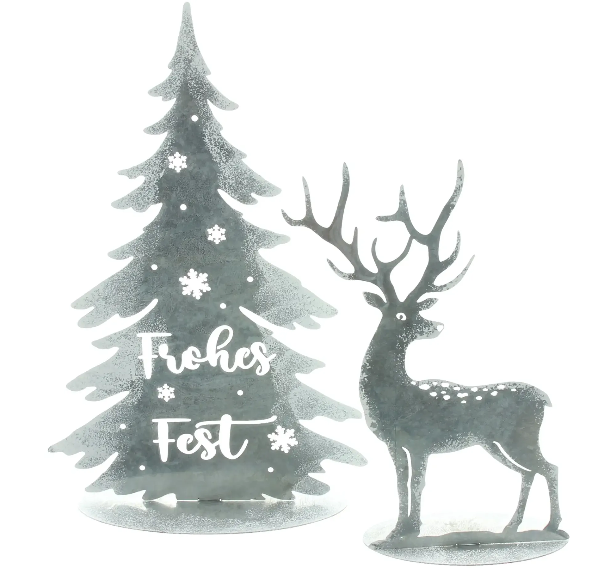 Tannenbäume|Weihnachtliche Gartendeko|Frank Handels GmbH & Co. KG Weihnachtsdeko "Hirsch & Tanne", 2er Set