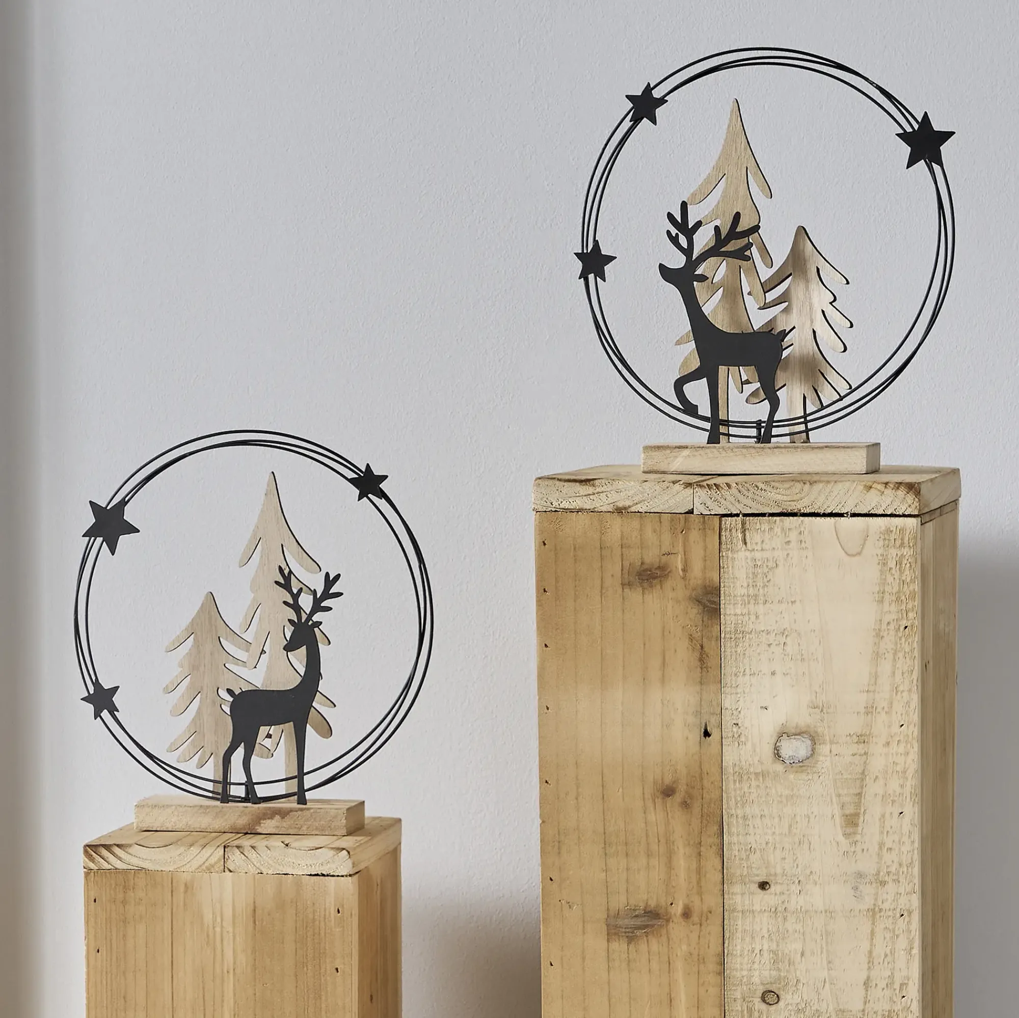Weihnachtliche Dekofiguren|Frank Handels GmbH & Co. KG Weihnachtsdeko "Winterwald", 2er Set