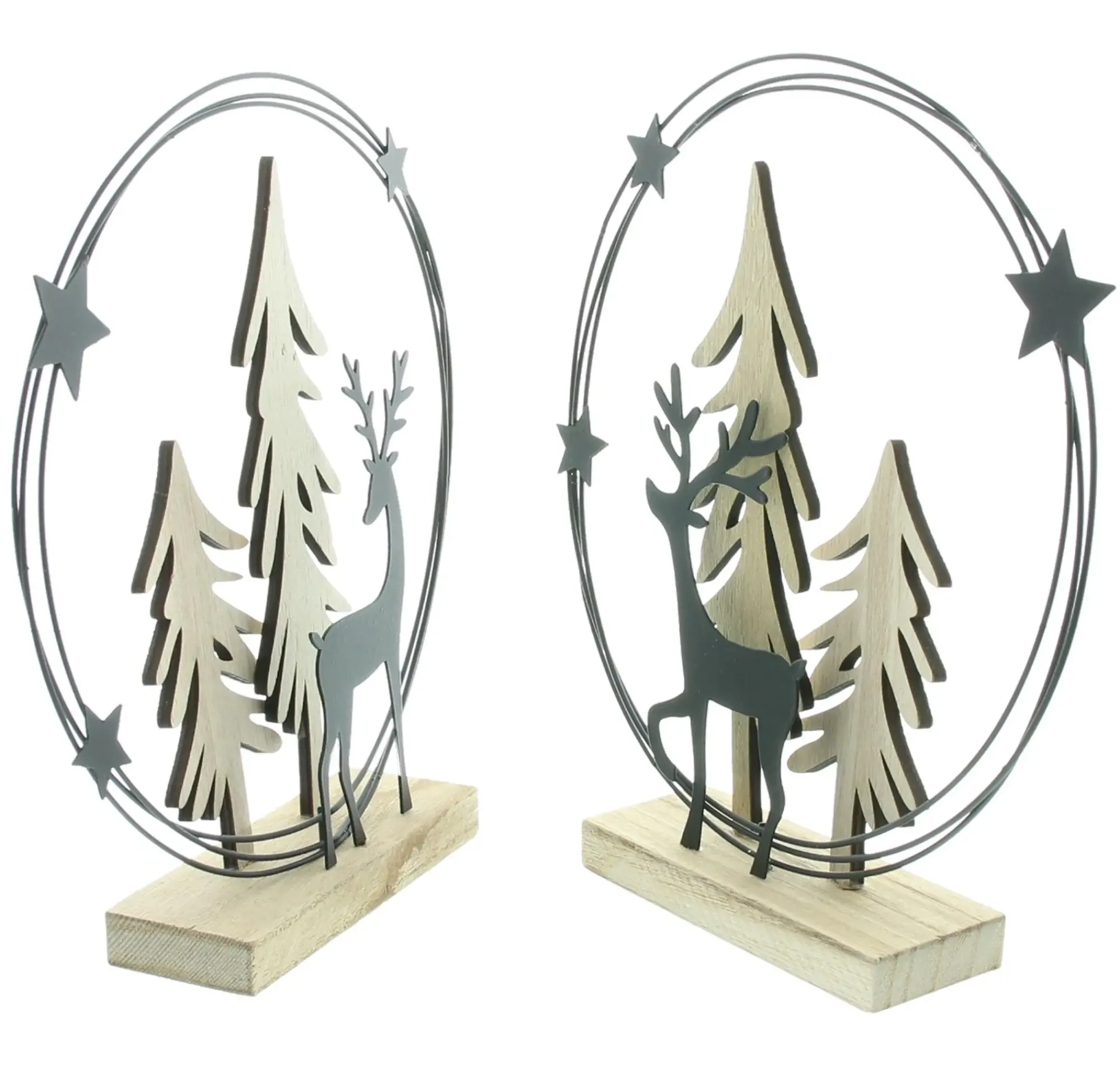Weihnachtliche Dekofiguren|Frank Handels GmbH & Co. KG Weihnachtsdeko "Winterwald", 2er Set
