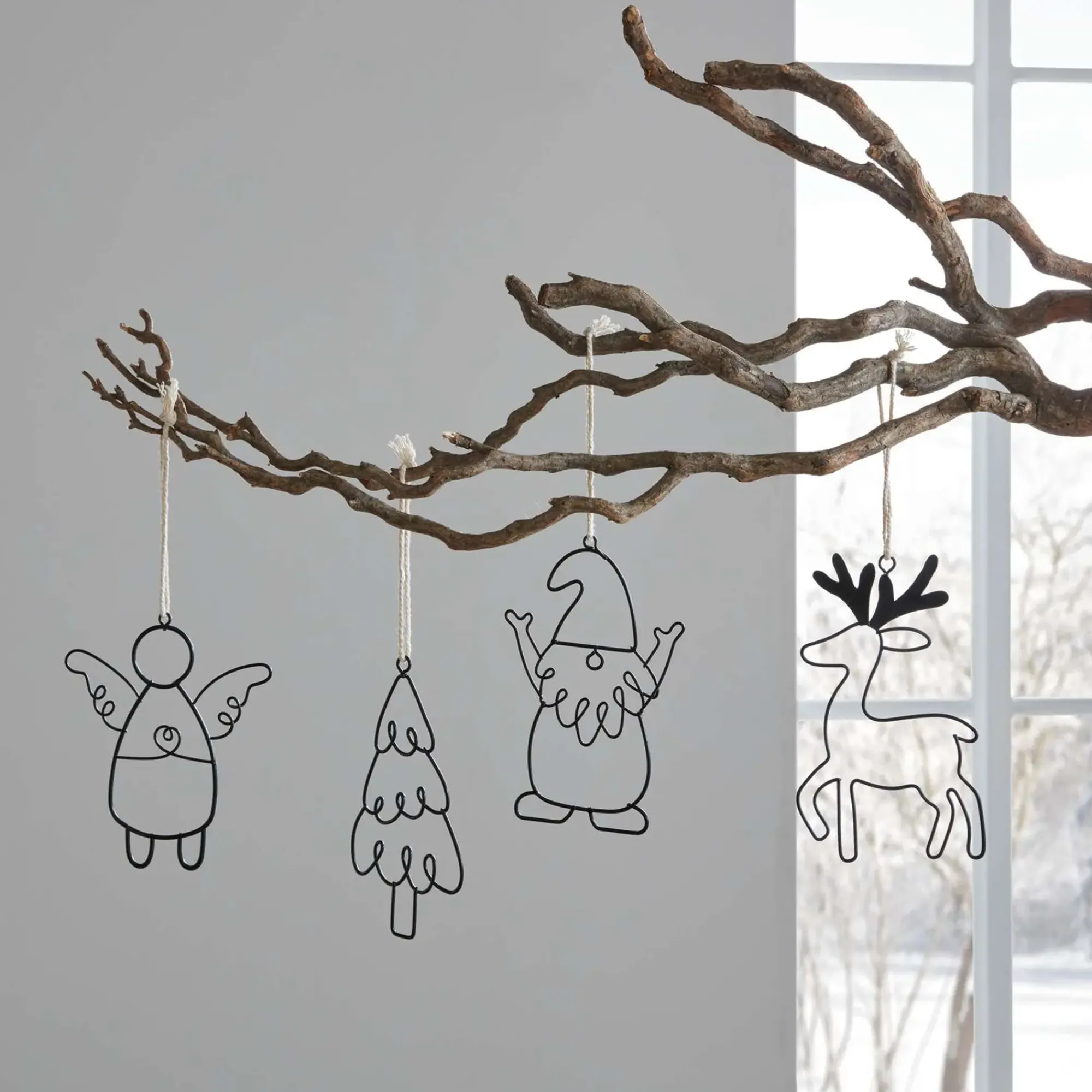 Dekohänger|Baumschmuck|Frank Handels GmbH & Co. KG Weihnachtshänger "Black", 4er Set