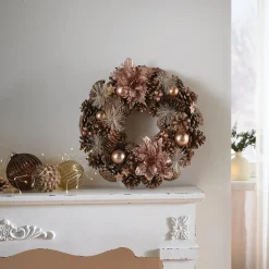 Weihnachtliche Kränze|Frank Handels GmbH & Co. KG Weihnachtskranz "Rosé"