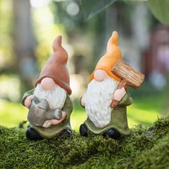 Gartenfiguren|Dekofiguren|Frank Handels GmbH & Co. KG Wichtel "Gartenarbeit", 2er Set