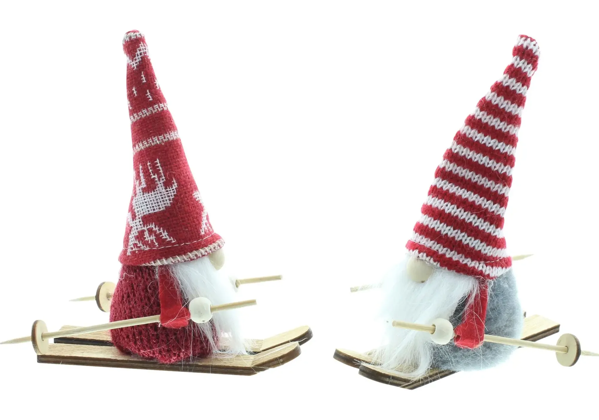 Weihnachtliche Dekofiguren|Frank Handels GmbH & Co. KG Wichtel "Ski-Tour", 2er Set