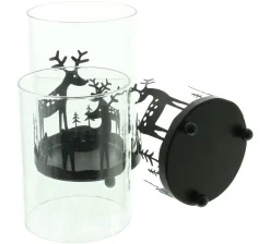 Weihnachtslichter|Frank Handels GmbH & Co. KG Windlicht "Rentier im Wald", 2er Set