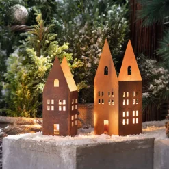 Windlichter|Weihnachtliche Gartendeko|Frank Handels GmbH & Co. KG Windlicht "Rostoptik", 2er Set