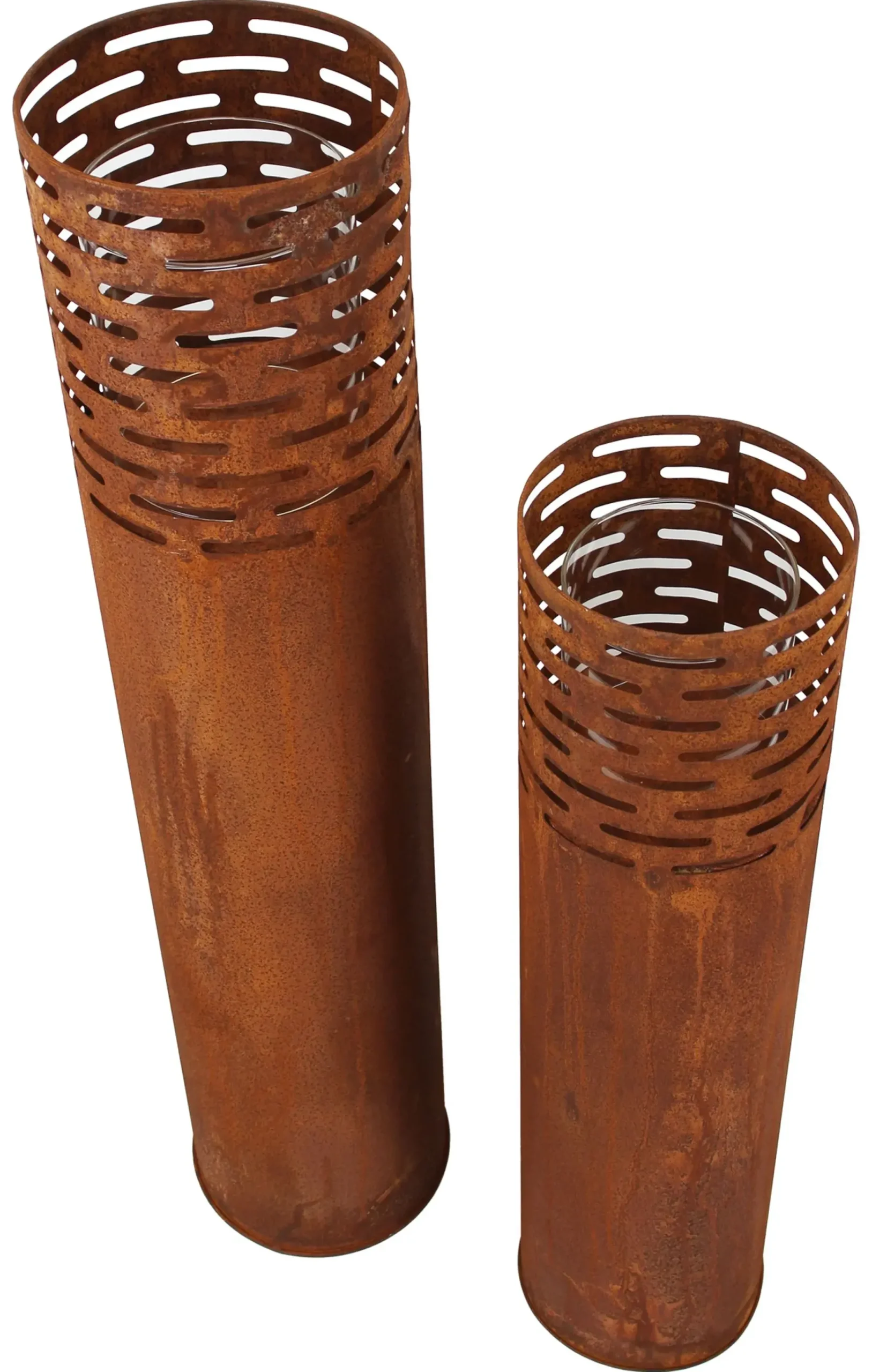 Dekosäulen|Windlichter|Frank Handels GmbH & Co. KG Windlicht "Rost-Säule", 2er Set