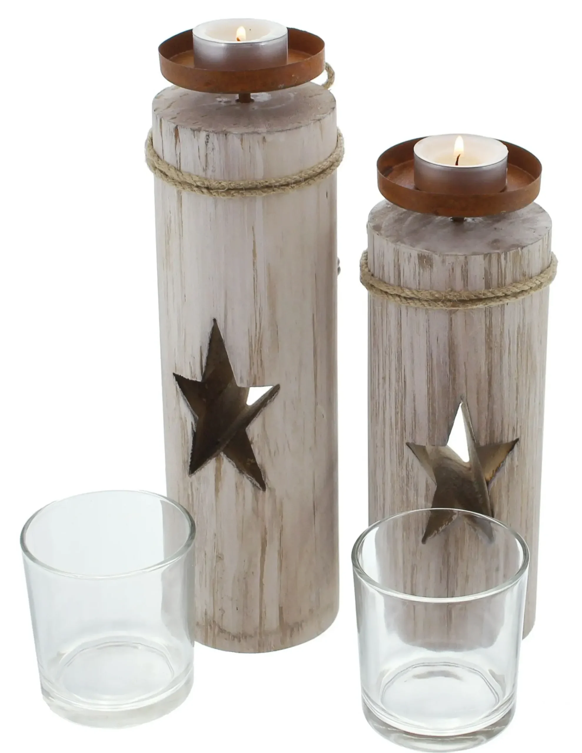 Weihnachtslichter|Frank Handels GmbH & Co. KG Windlicht "Sternchen", 2er Set
