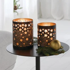 Weihnachtslichter|Frank Handels GmbH & Co. KG Windlicht "Sternenregen", 2er Set