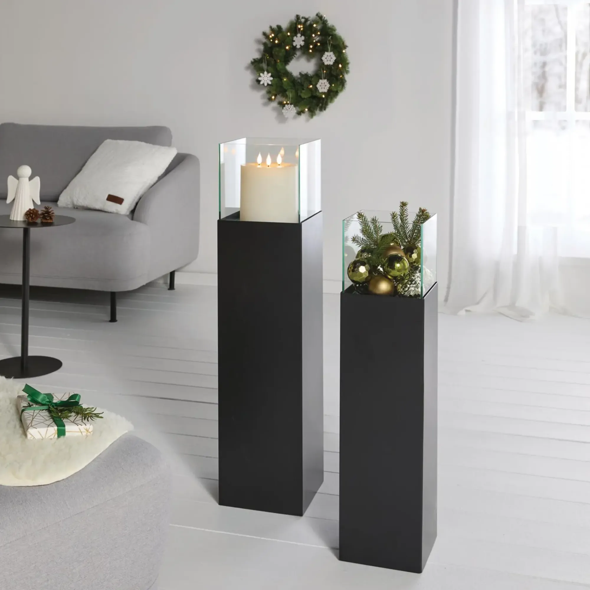 Windlichter|Laternen & Co.|Frank Handels GmbH & Co. KG Windlicht-Säule "Modern Black", 2er Set
