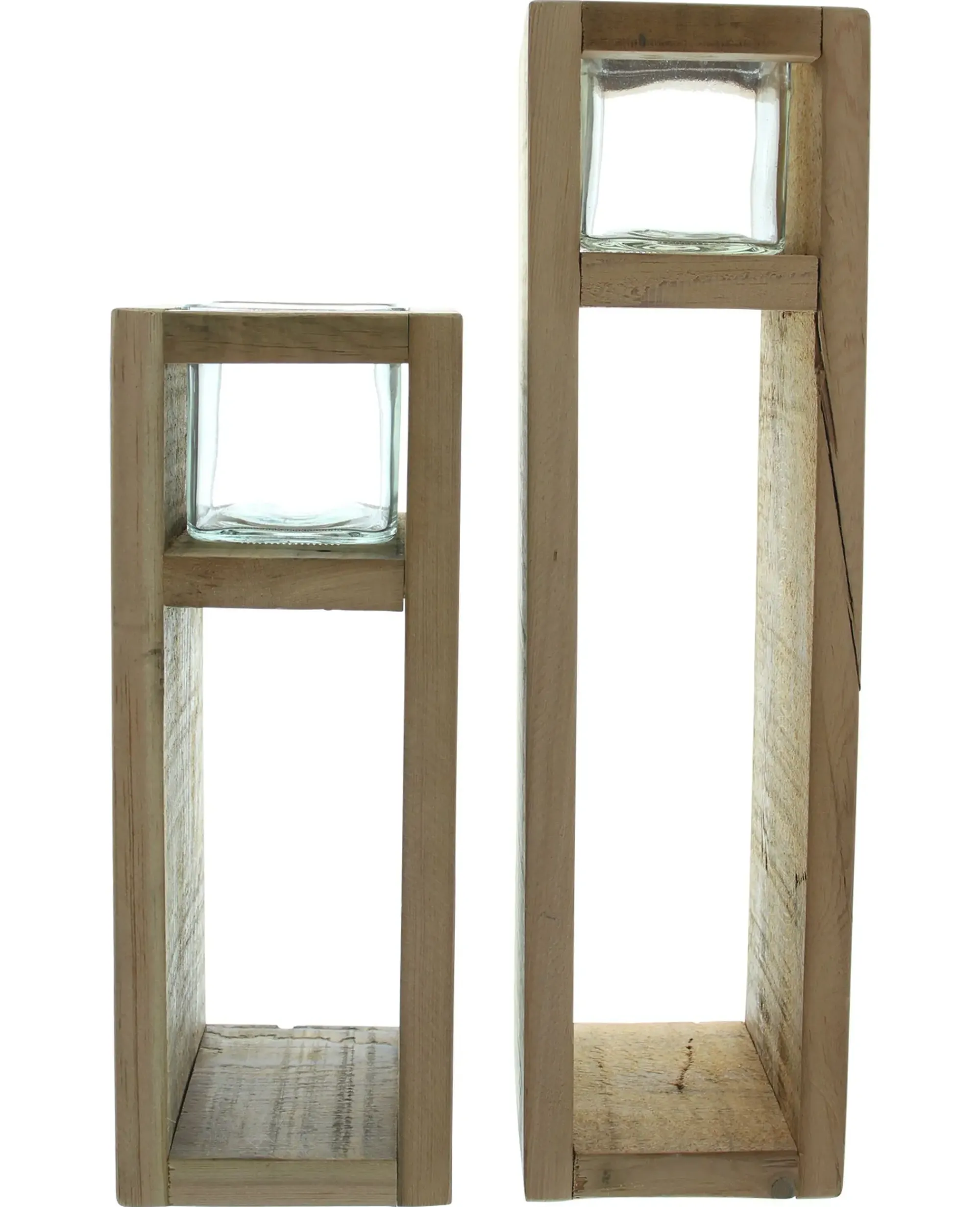 Dekosäulen|Windlichter|Frank Handels GmbH & Co. KG Windlichtsäule "Wood", 2er Set