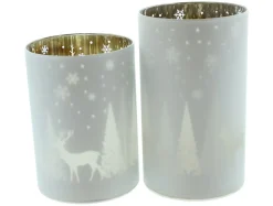 Weihnachtslichter|Frank Handels GmbH & Co. KG Windlicht "Winterlandschaft", 2er Set