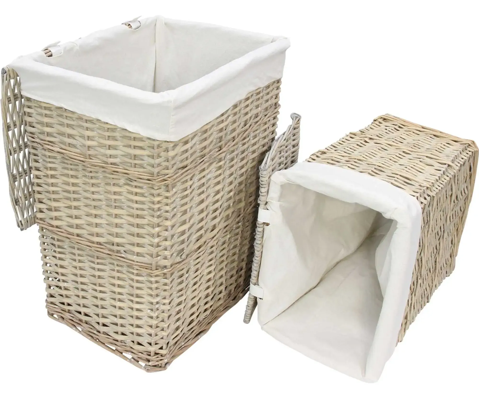 Badezimmer|Wäschekörbe|Frank Handels GmbH & Co. KG Wäschekorb "Graue Weide", 2er Set